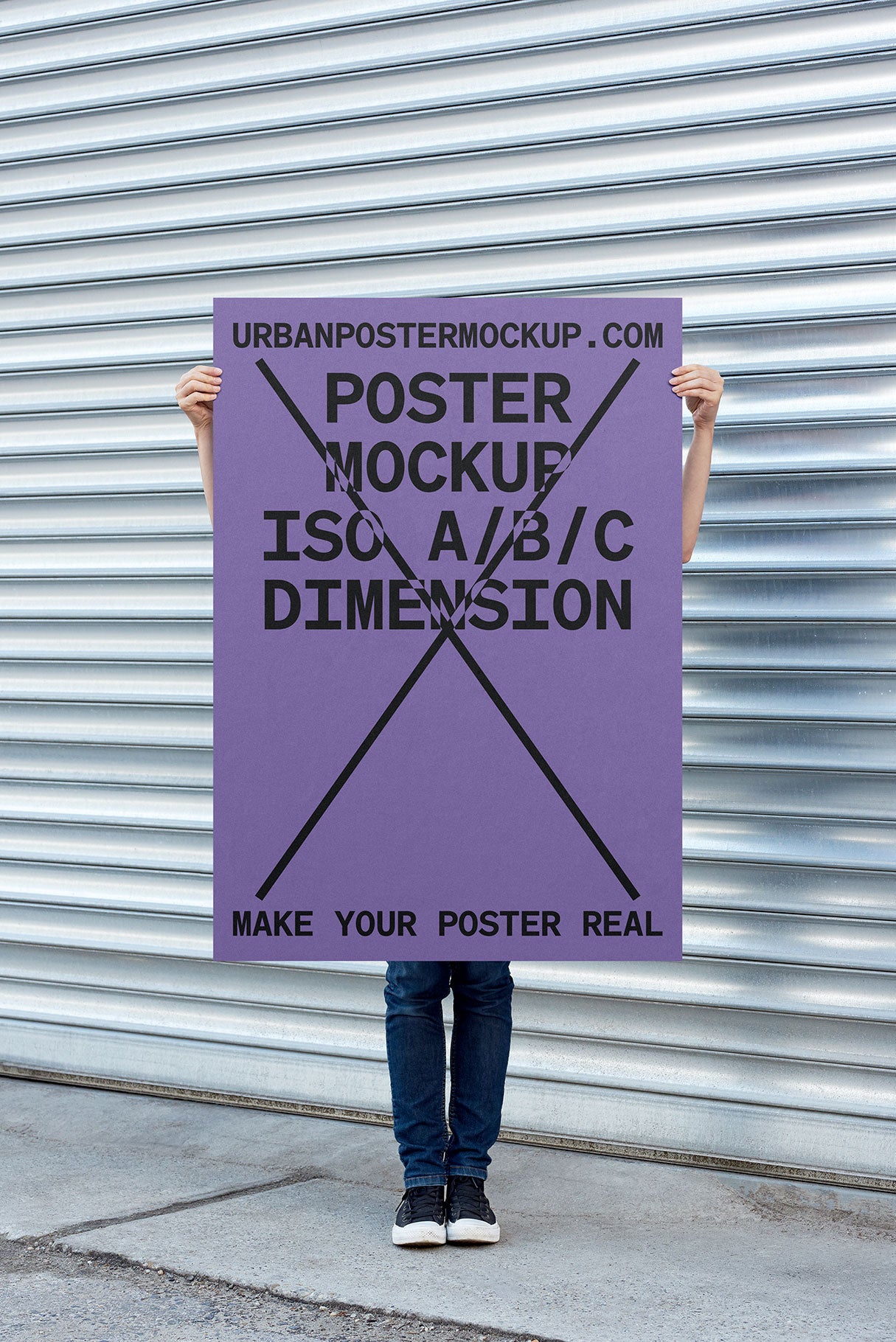 Urban Poster Holding Mockup