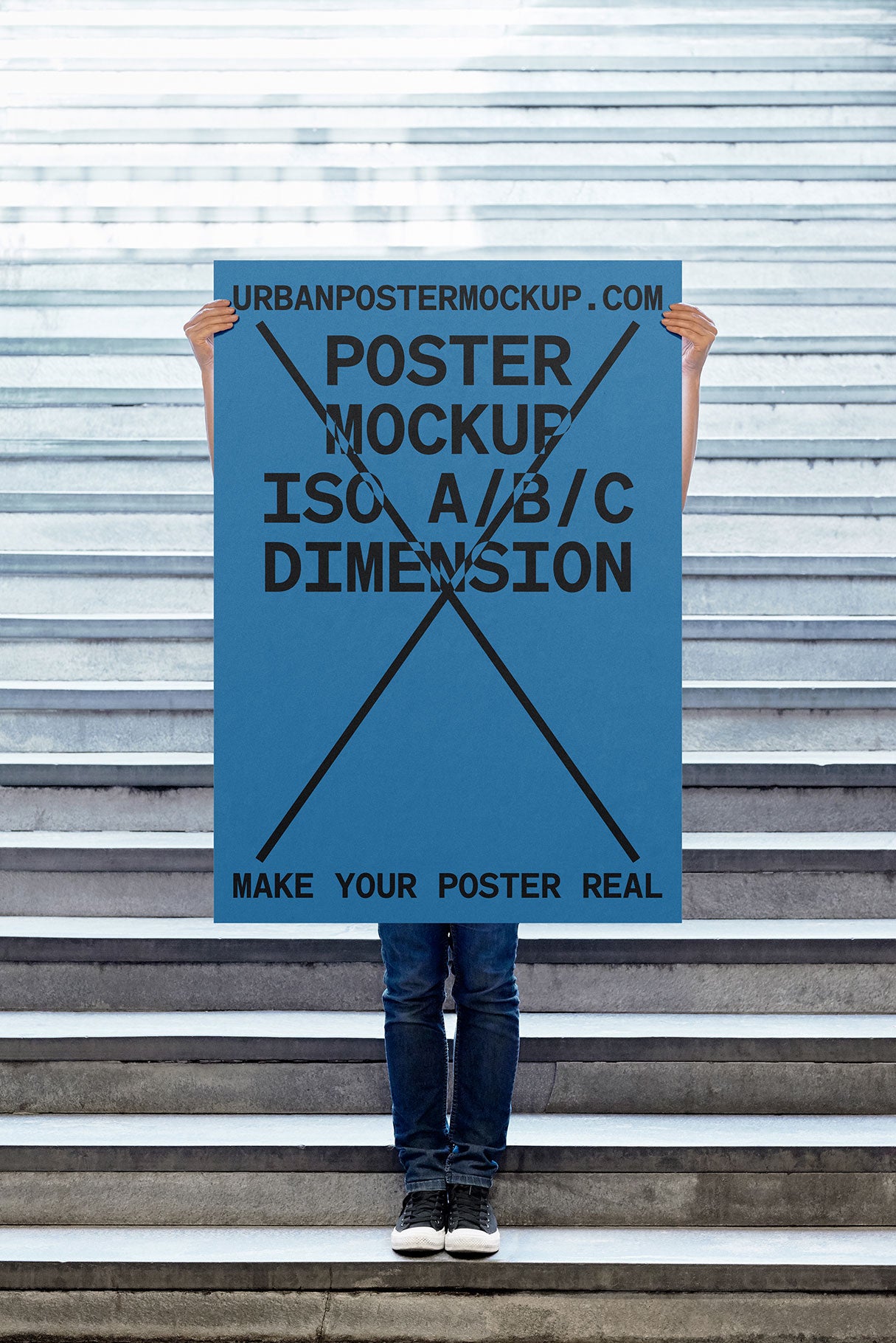 Urban Poster Holding Mockup