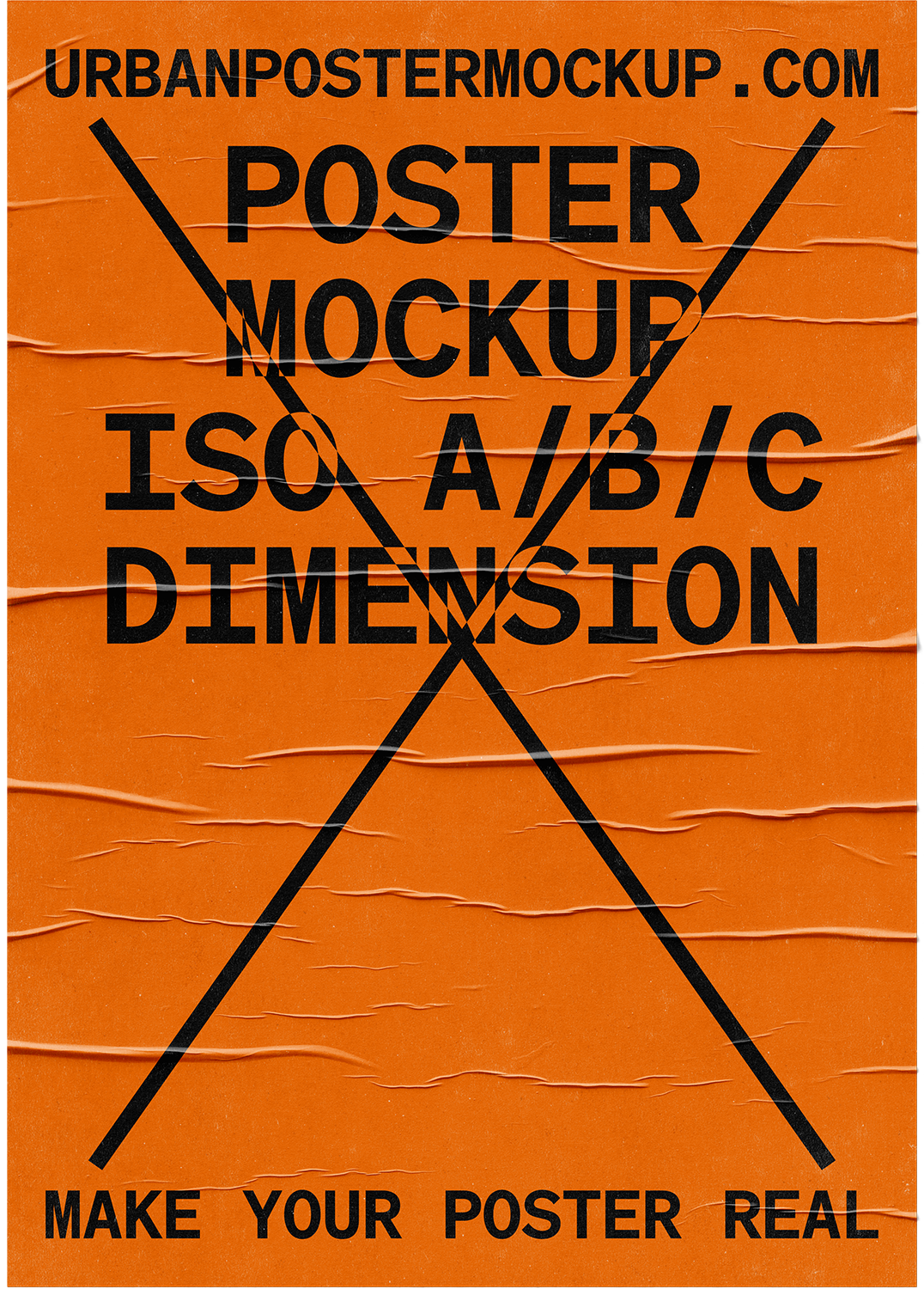 FREE Glued Poster Paper Mockup No03